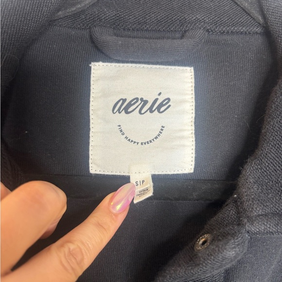 Aerie Black Oversized Cropped Utility Jacket for Women - Picture 4 of 5